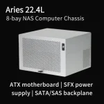 Aries 8-Bay NAS Vertical Chassis, 2mm Anodized Aluminum, ATX Motherboard | SFX Power Supply SATA/SAS Backplane Bangladesh (New)