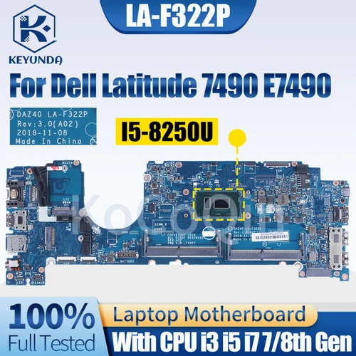 Sab45fac4f6774e4a91be552f62f63586o_500x500.webp LA-F322P Dell Latitude 7490 E7490 Motherboard 0R462V 0NFCCJ 0PP44F - Image 1