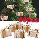 50pcs Mini Travel Suitcase Candy Box Kraft Paper Chocolate Favor Gift Box Packaging Bag Wedding Birthday Party Decoration Bangladesh (New)