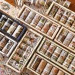 18-24 rolls/box, Retro washi tape, suitable for DIY handbooks, items, gift wrapping decoration, exquisite decoration supplies Bangladesh (New)