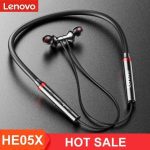 Lenovo HE05X Wireless Bluetooth 5.0 Neckband Headphones IPX5 Waterproof 8H Playtime Bangladesh (New)