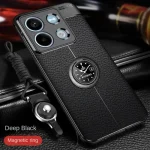Xiaomi Redmi Note 13 Pro Case Leather texture With Ring Magnet Silicone