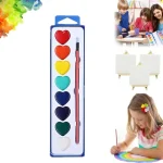 8 Colors Watercolor Paint Set Heart Shaped With Water Brush Pen Watercolor Paint Palette Solid Portable Water Color Paints Bangladesh (New)