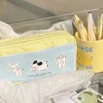 Puppy Print Zipper Pencil Bag Multi-function Stationery Case Cute Storage Bag for Student School Supplies Large-capacity Bangladesh (New)