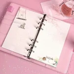 80 Sheets A6 Loose Leaf Paper Notebook Replace Paper with Kawaii Cat Sakura Design Line Grid Blank Pages for Planner Binder Bangladesh (New)