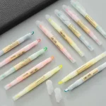 5Colors/Set Double Nib Window MUJIs Highlighter Pens Stationery Student Only Key Points Marker Colored Marking Fluorescent Pen Bangladesh (New)