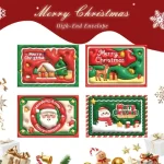 6/12pcsChristmas Envelope Letter Paper Sticker Set Party retro Santa Claus Snowman Elk Cute Letter Paper Envelope Bangladesh (New)