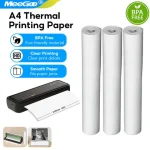 MeeGoo Thermal Paper for Portable Thermal Printer BPF Free Material Safe High Quality Printing Paper Roll 1Roll/3Roll/5Roll A4 Bangladesh (New)