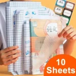 10 Sheets A4 Transparent Self Adhesive Book Cover Wrapper S/M/L Waterproof Book Wrap Paper Film Matte Clear Notebook Protector Bangladesh (New)