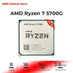 AMD RYZEN 7 5700G CPU 100% Brand New 5700G Processor Desktop PC Gamer 4.6GHz 8-Core 16-Thread Vega 8 Graphics Card Bangladesh (New)