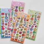 Heisei Ancient Early Rabbit Natto Hamster Three-Dimensional Cube Block Glitter Sticker Diynotebook Phone Case Girl Festival Gift Bangladesh (New)