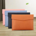 1pc Faux Leather Document Bag Soft Business Information Bag A4 Folder School and Office Supplies, Storage Bag Bangladesh (New)