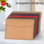 WQN-1PC PU Leather A5 Folder Envelope Box with Snap Closure School Office Stationery Supplies Bangladesh (New)