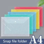 10pcs A4 File Bag Transparent Plastic Thickened Large-capacity Waterproof Snap-on Type Test Paper Storage Bag for Archives Bangladesh (New)