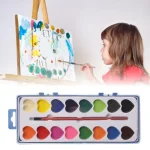 Valentine's Day Watercolor Paint Set 16 Colors Heart-Shaped Paints with Paintbrush Washable Watercolor Paints Bangladesh (New)