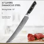 TURWHO Japanese Carving Knife Real 67 Layer Damascus Steel Cook Tools Sharp VG10 Core Kitchen Ham Cleaver Butcher Slicing Knives Bangladesh (New)