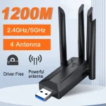 1200M High Speed Wireless Network Card 2.4G 5G Dual Band USB WiFi