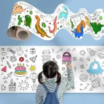 3 Meters Children Montessori Toys Early Educational Graffiti Drawing Roll DIY Self Adhesive Kids Learning Paint Coloring Scroll Bangladesh (New)