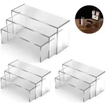 3/6/9/12Pc Clear Acrylic Display Stand Cosmetic Bag Jewelry Showcase Cup Holder for Home Shop statue Model Pottery Display Riser Bangladesh (New)
