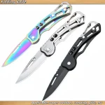 Convenient Stainless Steel Pocket Knife Mini Folding Knife Carry-on Defense Keychain Portable Pocket Knife Fruit Knife With rope Bangladesh (New)