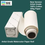 New Baohong Artist Grade 100% Cotton Watercolor Master Paper Roll 27cm/37cm x 10m 140lb 300g Acid-Free Wet and Dry Mixed Media Bangladesh (New)