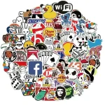 10/53/106Pcs Cool Fashion Brand Logo Stickers DIY Skateboard Laptop Luggage Bike Motorcycle Phone Car Sticker Decals Bangladesh (New)