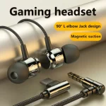Falcon L Jack Magnetic Suction Wired Gaming Headset HiFi Bass Stereo 3.5mm Type-C Music Headset For Phone Computer Mic Headset Bangladesh (New)