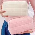 Solid Fur Cosmetic Storage Bag Large Women Zipper Makeup Organizer Handbag Stationery Pencil Case Travel Make Up Toiletry Punch Bangladesh (New)