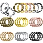 5pcs Metal O Ring Keyring Spring Buckles DIY Jewelry Openable Round Carabiner Keychain Clasp Bag Clips Snap Hook Bangladesh (New)