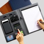 A4 Leather Padfolio Executive File Folder Document Holder for Office (Grey) Bangladesh (New)