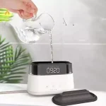 Elegant Alarm Clock Aroma Oil Diffuser Flame Humidifier with Timer Function Flame Night Light Bangladesh (New)