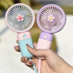 Small Hand Fan cute handheld cooling Rechargeable long Battery Pocket Mini Fan by ByteBox Bangladesh (New)