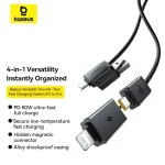 Baseus Versatile Two-for-Two Fast Charging Cable U+C to C+L 60W 0.6m Bangladesh (New)