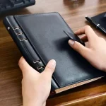 Business Loose-Leaf Black Leather Notebook A6 Ring Binder Office Supplies Bangladesh (New)