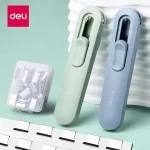 Deli Paper Clip Dispenser Stapler with 50pcs Metal Refill Clips File Document Clamp Binding Tool Clipper Bangladesh (New)