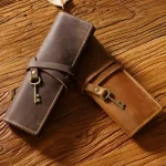 Handmade Genuine Leather Cowhide Zip-Up Pencil Bag Bangladesh (New)