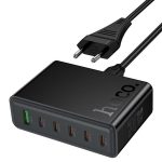 Hoco C152A 70W PD 6-Port Desktop Charger | 5 USB-C + 1 USB-A Fast Charger Bangladesh (New)