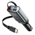 JOYROOM JR-CCL07 60W 3-in-1 Retractable Car Charger with Type-C Cable Bangladesh (New)