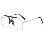 Pilot Eyeglass Anti Blue Double Bridge Light Computer Reading Glasses Bangladesh (New)