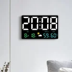 Remote Control LED Large Digital Wall Clock TEMP Humidity Date Auto Dimming Weather Table Clock Bangladesh (New)
