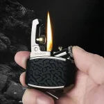 PU Leather Stylish Compact Kerosene Lighter in Sandalwood Retro Design with Easy Ignition Bangladesh (New)