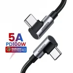 UGREEN US335 100W USB-C to USB-C Angled Braided Cable (1/2 Meter) Bangladesh (New)