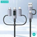 USAMS SJ713 60W Fast Charging 6in1 Display Display Data Cable Bangladesh (New)