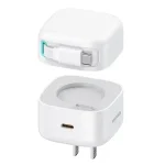 USAMS US-CC203 XMF Series PD 35W Dual Output GaN Fast Charger with Type-C Magnetic Retractable Cable Module US Plug Bangladesh (New)