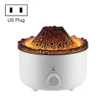 V21B 560ml Volcano Flame Remote Control Aromatherapy Air Humidifier Essential Oil Diffuser US Plug(White) Bangladesh (New)
