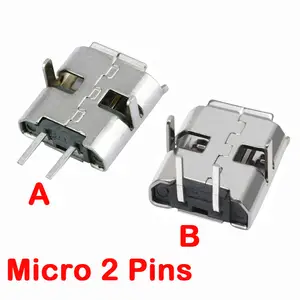 Hffcb9fe4c65e411b9f31e6c85ce47464U_300x300q75 20 100 MICRO USB 2P female Power Jack 2PIN V8 Android phone plug two pin charging port 2 pin Mini Micro USB Connector Socket Bangladesh (New) - Image 1