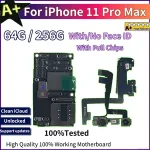 Unlocked Motherboard iphone 11 Pro Max 100%Wokring Main Board With Face ID Chips IOS System A+ Clean iCloud 64GB128GB Bangladesh (New)