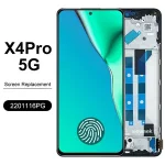 6.67 AMOLED Poco X4 Pro 5G Screen Replacement Xiaomi Poco X4 Pro 5G 2201116PG LCD Display Touch Screen Digitizer with Frame Bangladesh (New)