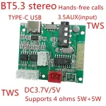 BackShell Product Promotion Multifunction Speaker DIY 5.3 BT Module 5V 5w+5w tws Power Amplifier Board 3.5aux Wireless PCBA Board Bangladesh (New)