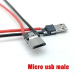10 2P Micro USB Male JACK 2Pin Welding Wire Male Connector Straight Mobile Phone Charging Port Charging Socket Bangladesh (New)